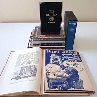 LOT 150: Vintage Haggadah Facsimile with Map, Pirké Aboth In Etching by Saul Roskin 1940, The Book of Letters 1975 & More