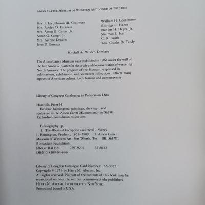 LOT 152: 1972 Frederic Remington Coffee Table Book, 1986 A Day in the Life of America, 1976 200 Years of American Sculpture & More