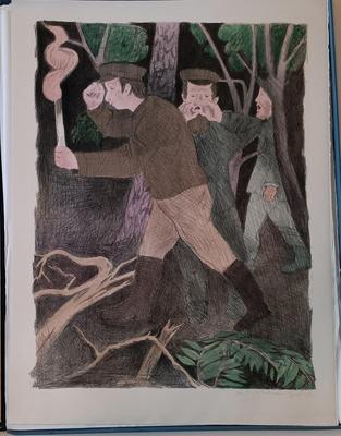 LOT 155: Signed and Numbered 1970 Raphael Soyer The Mirror and The Gentleman of Cracow Portfolio of 12 Lithograph Illustrations