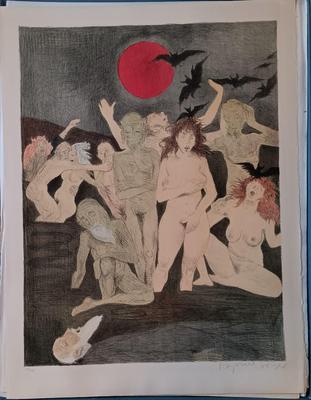 LOT 155: Signed and Numbered 1970 Raphael Soyer The Mirror and The Gentleman of Cracow Portfolio of 12 Lithograph Illustrations