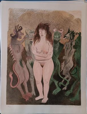 LOT 155: Signed and Numbered 1970 Raphael Soyer The Mirror and The Gentleman of Cracow Portfolio of 12 Lithograph Illustrations