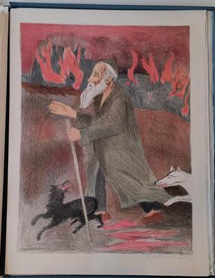 LOT 155: Signed and Numbered 1970 Raphael Soyer The Mirror and The Gentleman of Cracow Portfolio of 12 Lithograph Illustrations