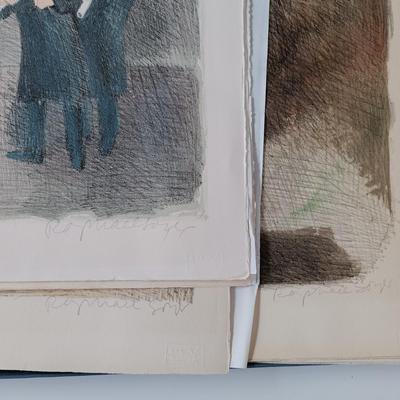 LOT 155: Signed and Numbered 1970 Raphael Soyer The Mirror and The Gentleman of Cracow Portfolio of 12 Lithograph Illustrations