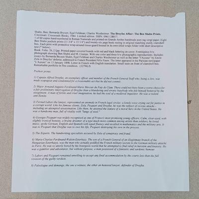 LOT 156: 1984 Limited Edition Signed The Dreyfus Affair: The Ben Shahn Prints