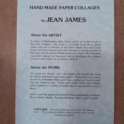 LOT 158: Raku Pottery Whale Wall Art with Jean James Whale Themed Paper Collage