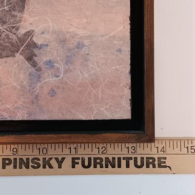 LOT 158: Raku Pottery Whale Wall Art with Jean James Whale Themed Paper Collage