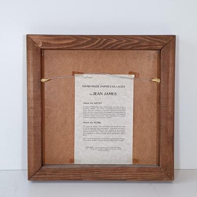 LOT 158: Raku Pottery Whale Wall Art with Jean James Whale Themed Paper Collage