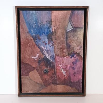 LOT 161: Pair of Paper Collages by Jean James 'Scenes from Canyon Road' and 'Longhorns'