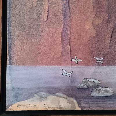 LOT 161: Pair of Paper Collages by Jean James 'Scenes from Canyon Road' and 'Longhorns'