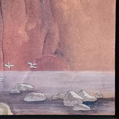 LOT 161: Pair of Paper Collages by Jean James 'Scenes from Canyon Road' and 'Longhorns'