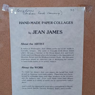 LOT 161: Pair of Paper Collages by Jean James 'Scenes from Canyon Road' and 'Longhorns'