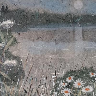 LOT 162: Pair of Paper Collage Art Landscapes by Jean James