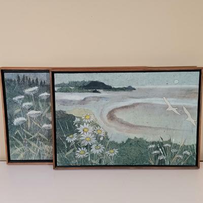 LOT 162: Pair of Paper Collage Art Landscapes by Jean James