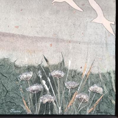 LOT 162: Pair of Paper Collage Art Landscapes by Jean James