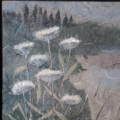 LOT 162: Pair of Paper Collage Art Landscapes by Jean James