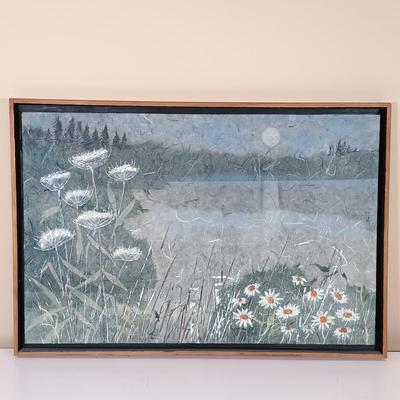 LOT 162: Pair of Paper Collage Art Landscapes by Jean James