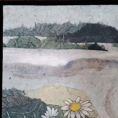 LOT 162: Pair of Paper Collage Art Landscapes by Jean James