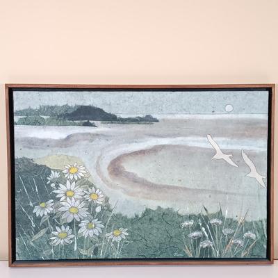 LOT 162: Pair of Paper Collage Art Landscapes by Jean James