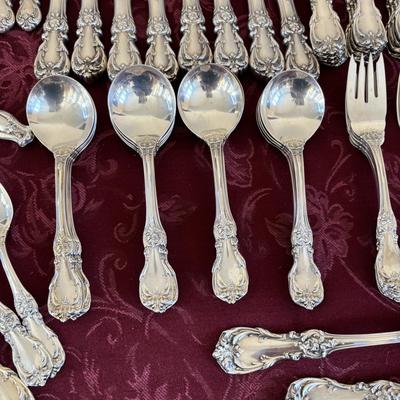 LOT 179: Vintage Reed and Barton Sterling "Burgundy" Flatware Set - TW 4269.89g