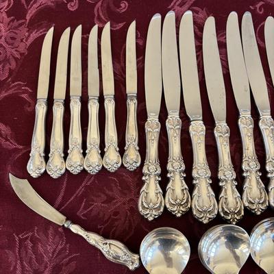 LOT 179: Vintage Reed and Barton Sterling "Burgundy" Flatware Set - TW 4269.89g