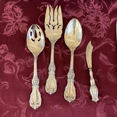 LOT 179: Vintage Reed and Barton Sterling "Burgundy" Flatware Set - TW 4269.89g