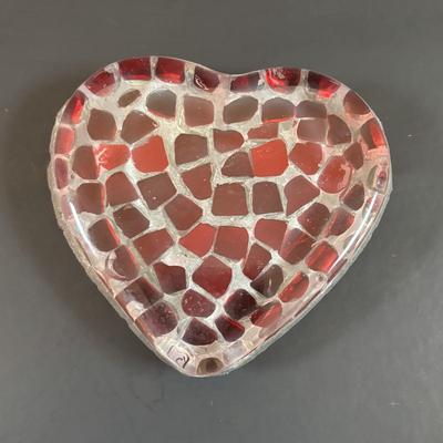 LOT 190: Raku Art Studio Pottery Floral Vases w/Flower Frog & Picture Frame, Hand Blown Flame Glow Glass Mosiac Perfume Bottle,...