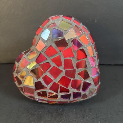 LOT 190: Raku Art Studio Pottery Floral Vases w/Flower Frog & Picture Frame, Hand Blown Flame Glow Glass Mosiac Perfume Bottle,...