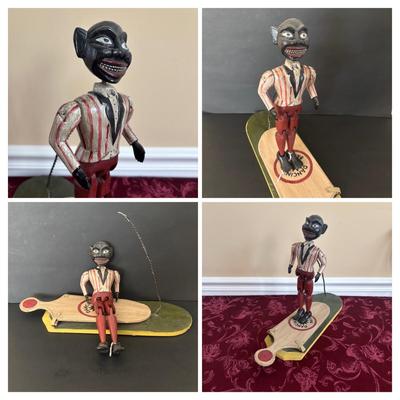 LOT 191: Antique Early 20th Century Dancing Minstrel Black Americana Toy