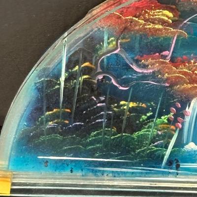 LOT 195: Vintage Kosta Glass Iceberg Sculpture with Etching, Strombergshyttan Etched Crystal Vase, Vintage Japanese ACF Pewter & Hand...