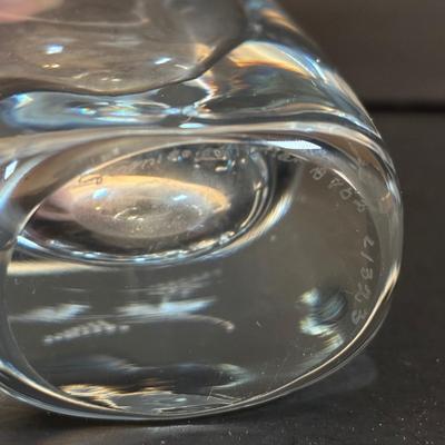 LOT 195: Vintage Kosta Glass Iceberg Sculpture with Etching, Strombergshyttan Etched Crystal Vase, Vintage Japanese ACF Pewter & Hand...