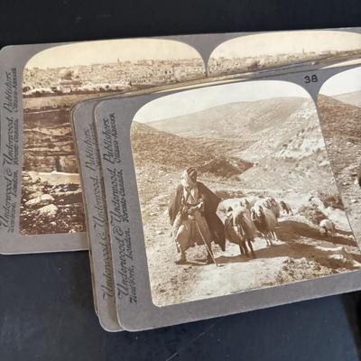 LOT: 197: Vintage Stereoscope Views of Isreal & Palestine along with Vintage Postcards