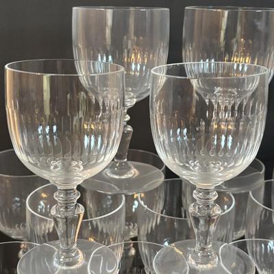 LOT 201: Baccarat Renaissance (Cut) Crystal Wine Glasses