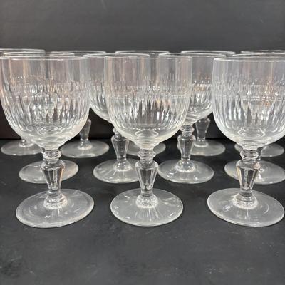 LOT 201: Baccarat Renaissance (Cut) Crystal Wine Glasses