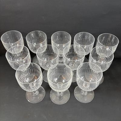 LOT 201: Baccarat Renaissance (Cut) Crystal Wine Glasses
