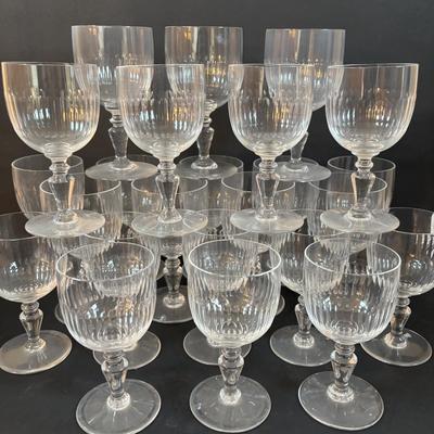 LOT 201: Baccarat Renaissance (Cut) Crystal Wine Glasses