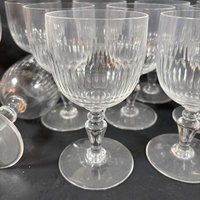 LOT 201: Baccarat Renaissance (Cut) Crystal Wine Glasses