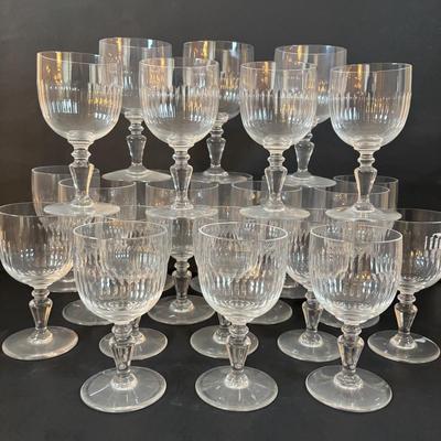 LOT 201: Baccarat Renaissance (Cut) Crystal Wine Glasses
