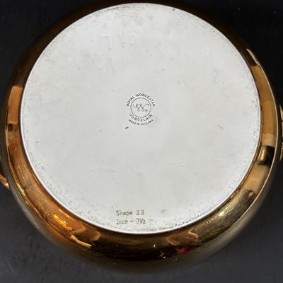 LOT 202 Royal Worcester Gold Lustre Coffee Pot, Creamer & Sugar, Fireproof Casserole Shape 23 Size 7 1/2 & Rectangular Baking Dishes