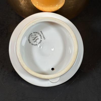 LOT 202 Royal Worcester Gold Lustre Coffee Pot, Creamer & Sugar, Fireproof Casserole Shape 23 Size 7 1/2 & Rectangular Baking Dishes
