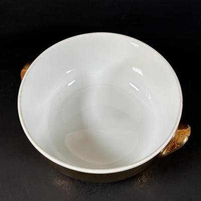 LOT 202 Royal Worcester Gold Lustre Coffee Pot, Creamer & Sugar, Fireproof Casserole Shape 23 Size 7 1/2 & Rectangular Baking Dishes