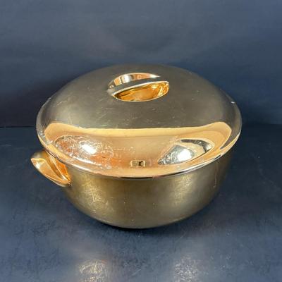 LOT 202 Royal Worcester Gold Lustre Coffee Pot, Creamer & Sugar, Fireproof Casserole Shape 23 Size 7 1/2 & Rectangular Baking Dishes