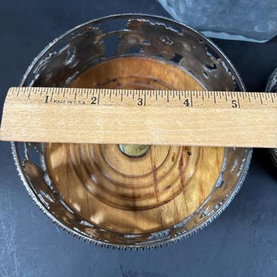 LOT 203: Arthur Court Grape Cluster Canister, Ragazzi & Co. Bottle Stoppers, Grape Cluster Bottle Coasters, Black Stemware w/Matching...