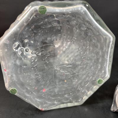 LOT 203: Arthur Court Grape Cluster Canister, Ragazzi & Co. Bottle Stoppers, Grape Cluster Bottle Coasters, Black Stemware w/Matching...