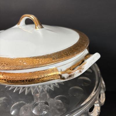 LOT 204: Vintage ZS & C Bavaria China w/18K Gold Trim, Lenox Serving Set & More