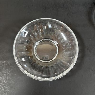 LOT 205: Waterford Sugar Bowl & Creamer Set along with Baccarat Cystal 4inch Under Plates for Bowls