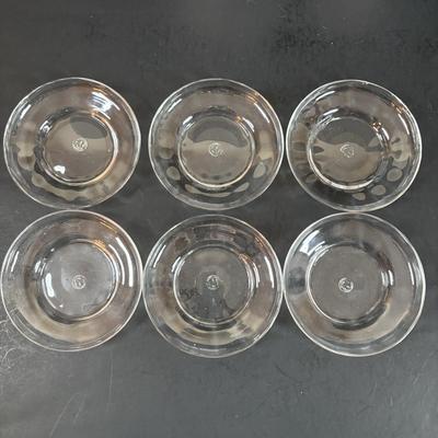 LOT 205: Waterford Sugar Bowl & Creamer Set along with Baccarat Cystal 4inch Under Plates for Bowls