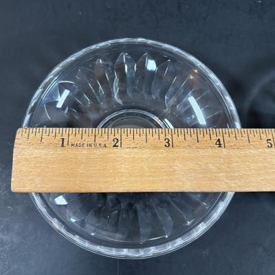 LOT 205: Waterford Sugar Bowl & Creamer Set along with Baccarat Cystal 4inch Under Plates for Bowls