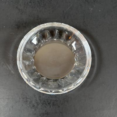 LOT 205: Waterford Sugar Bowl & Creamer Set along with Baccarat Cystal 4inch Under Plates for Bowls