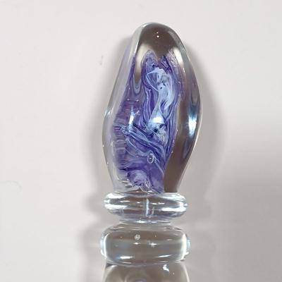 LOT 214: Marc Matsui Signed Pottery Art Bowl with Blown Glass Wand