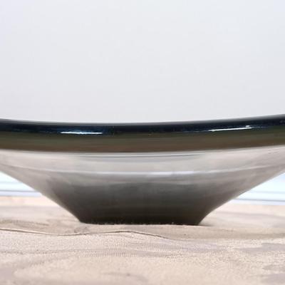 LOT 215: Marc Matsui Signed Pottery Art Bowl with Holmegaard Signed Glass Art Bowl